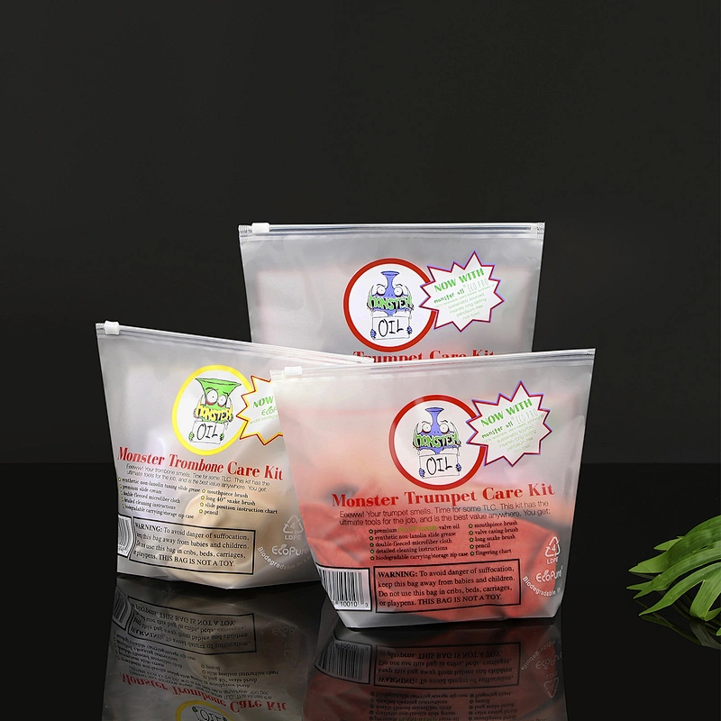 Custom Frosted Zipper Plastic Bag With Logo